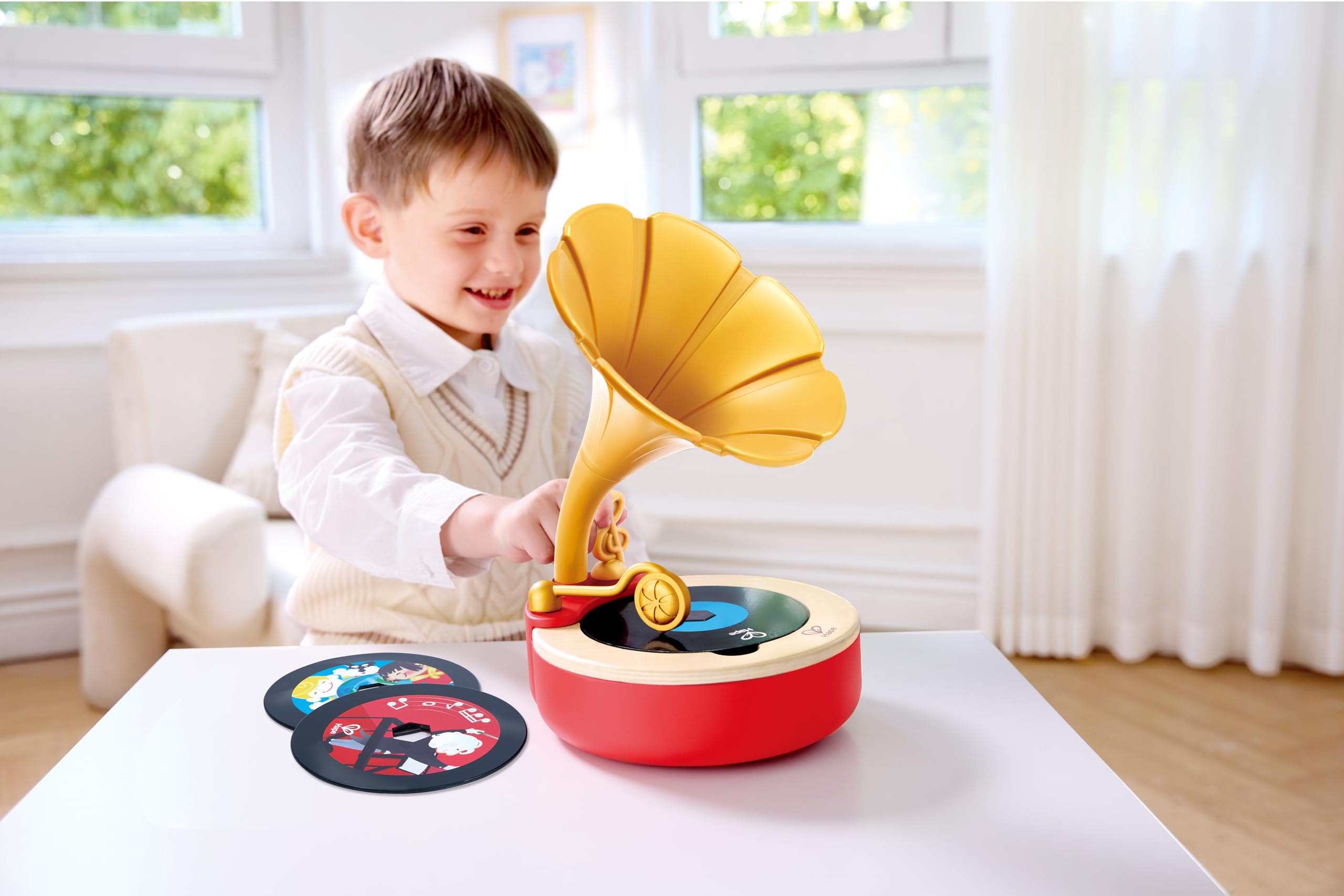 Hape Tune Time Phonograph drewniana zabawka muzyczna dla dzieci
