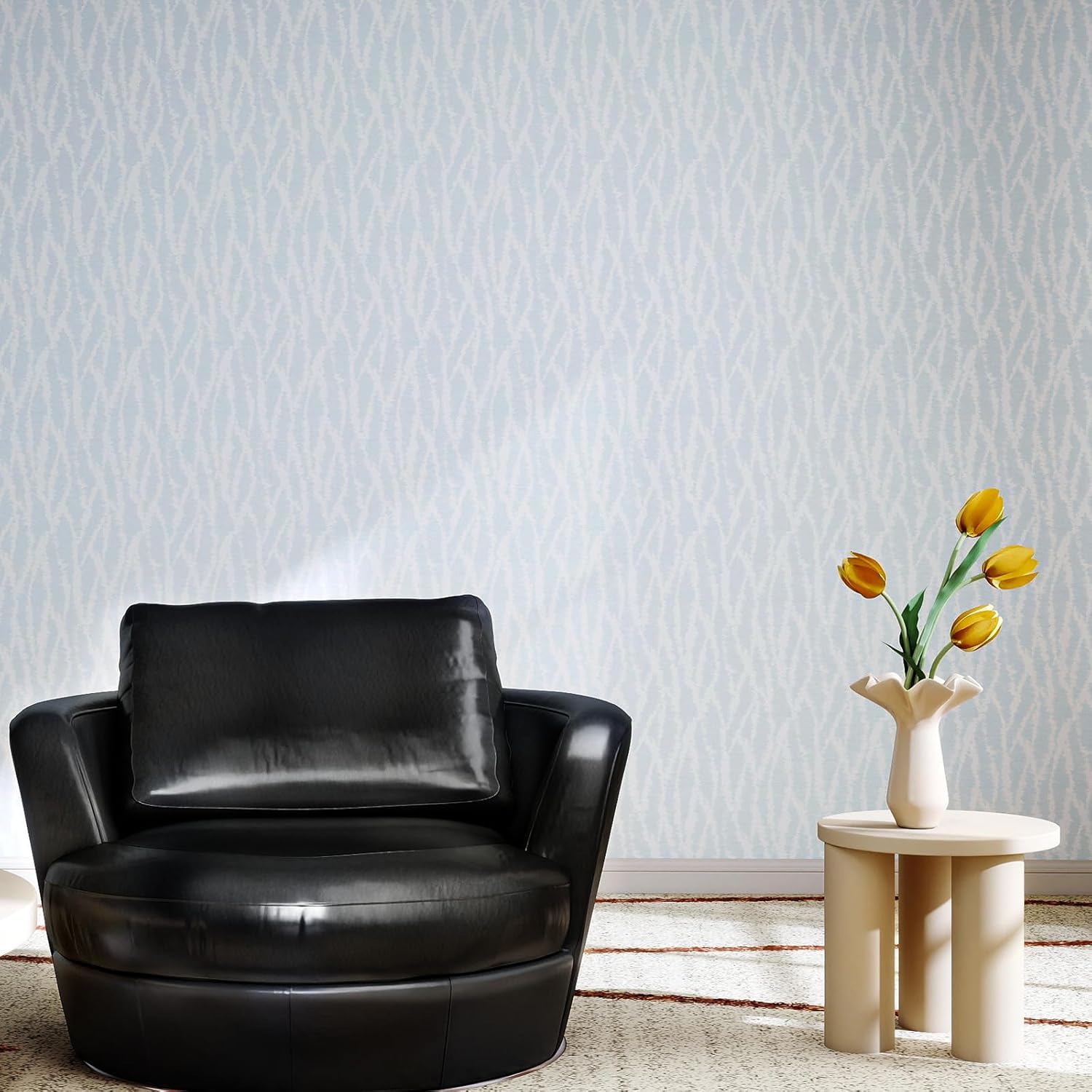 GloryTik Blue Peel and Stick Wallpaper Modern Wall Paper Peel and Stick Removable Contact Paper Self Adhesive Wallpapers for Bedroom and Bathroom Wallpaper Cabinet Shelf Liner Vinyl 17.3'' x 80''