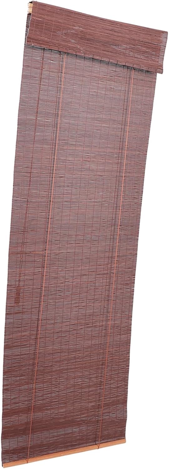 LIFKOME Roller Shade for Light Filtering Privacy Curtain Cordless Use for Garden Porch and Hotel Spaces Natural Woven Design