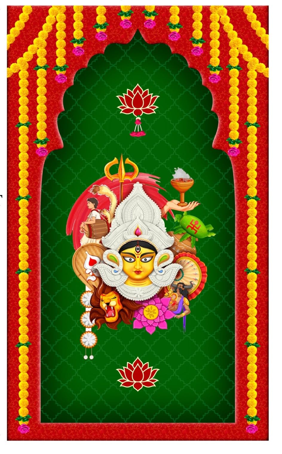 zeonely mart Navratri Backdrop Decoration dussehra Decoration Backdrop | kalika MATA Backdrop | kalika Devi Backdrop | Vijayadashami Backdrop Cloth for Decoration Pooja Size 8x5 feet Multi Clour (B0DHLPFVLQ) Amazon Price History, Amazon Price Tracker