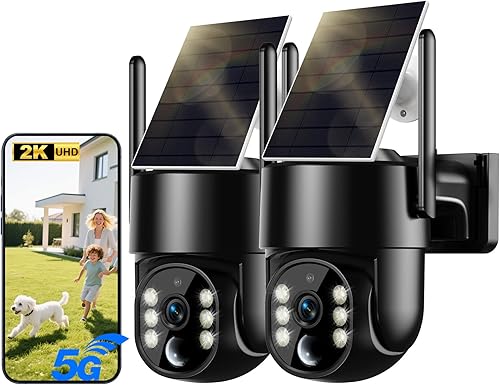 Cámaras de seguridad solares inalámbricas para exteriores, cámaras WiFi alimentadas por batería 5G para seguridad del hogar, cámara solar para