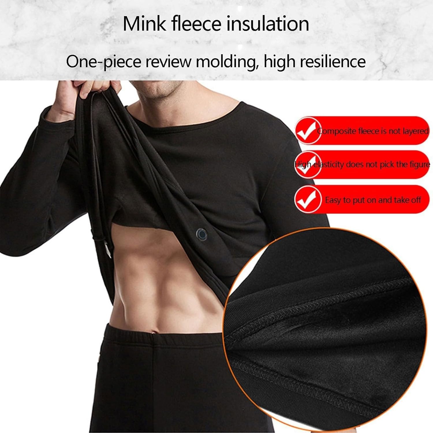 Men's Heated Thermal Underwear,Electric Heated Tops and Pant with 8 Zones,Warm Underwear for Winter Cold Weather, No Battery