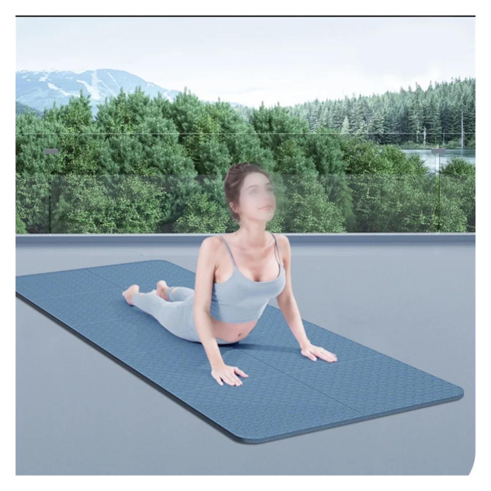 Faltbare Yogamatte, tragbare, verdickte Fitnessmatte für Sommerübungen | For Pilates und Bodenübungen. Doppelseitige rutschfeste Matte