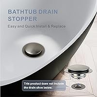 Vista 3 de Brushed Bathtub Drain Stopper,Universal Pop Up Bath Drain, Hidrop Tip Toe Tub Drain Stopper,Conversion Kit Assembly, Replaces Lift and Turn,Tip-Toe