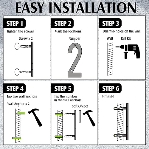 Vista 49 de ROCEEI Número de casa LED retroiluminado de 8 pulgadas 0-9 para direcciones grandes exteriores, número iluminado, impermeable, acero inoxidable