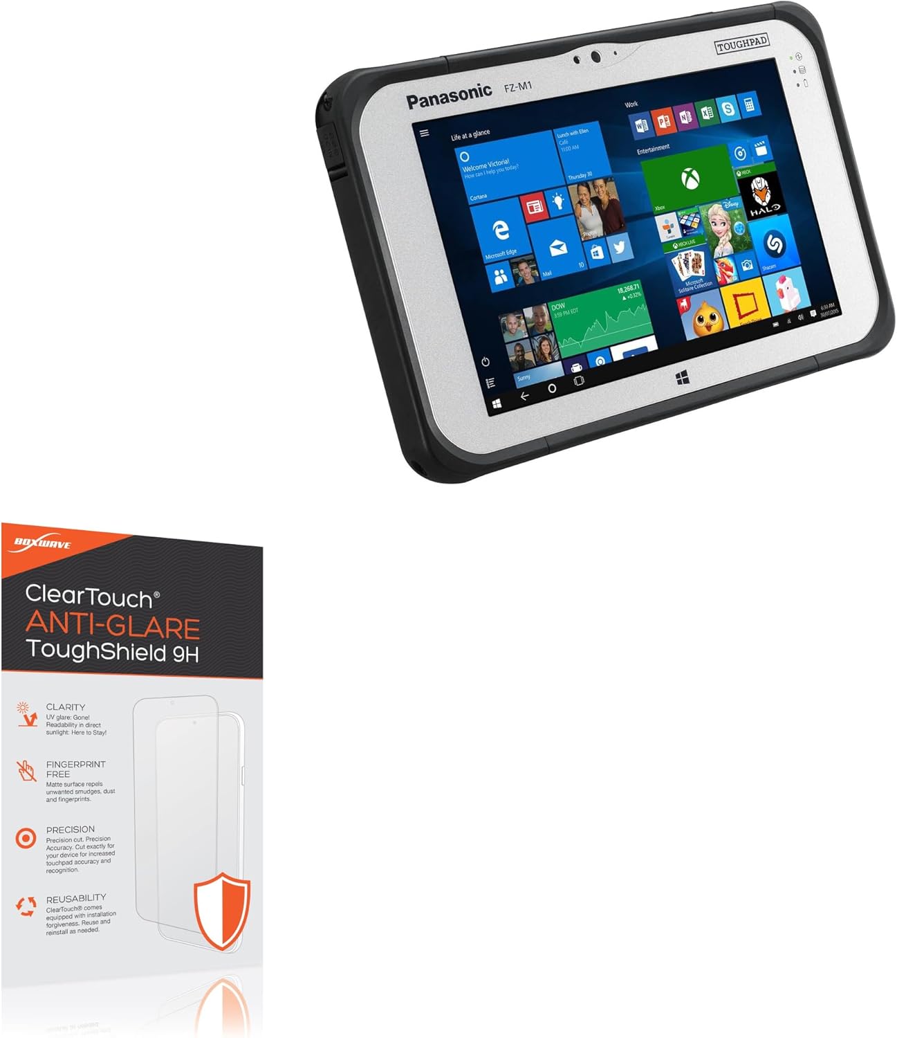 BoxWave Screen Protector Compatible with Panasonic Toughpad FZ-M1 - ClearTouch Anti-Glare ToughShield 9H (2-Pack), Anti-Glare 9H Tough Flexible Film Screen Protector