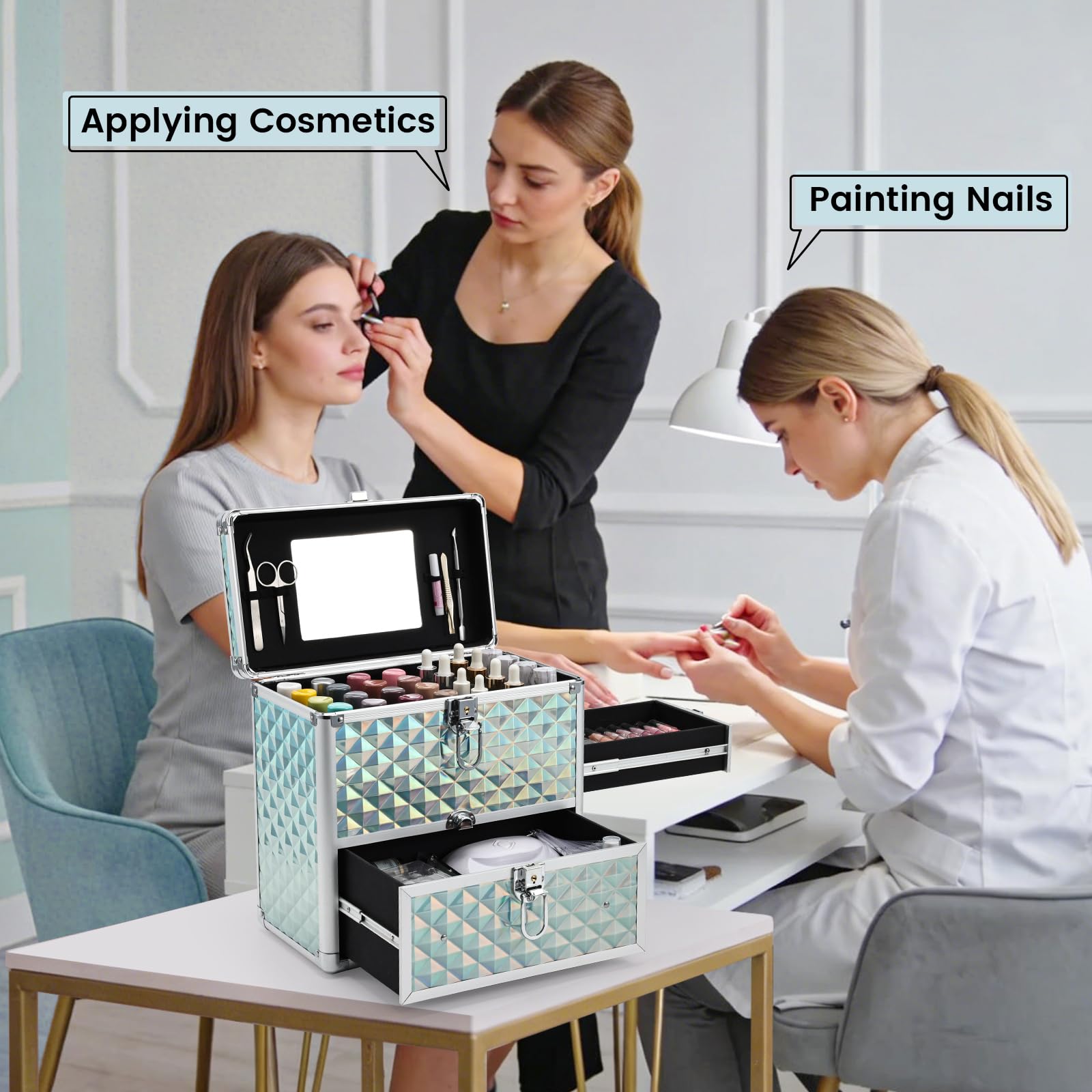 Amazon.com : FRENESSA Extra Large Makeup Organizer Case Cosmetic