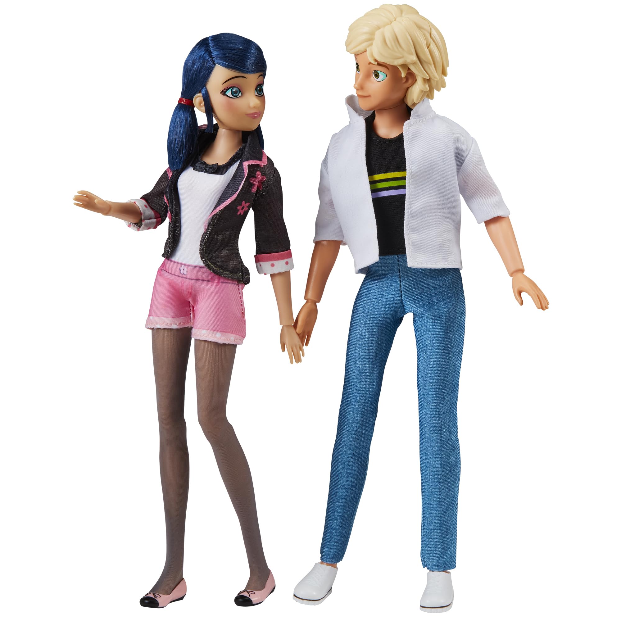 Bandai - Miraculous - Cudowny zestaw zabawek - Zestaw 2 lalek Marinette i Adrien - Crush Pack - Miraculous Figurki 26 cm - Figurki dla dzieci Marinette Adrien - Zabawka dla dzieci od 4 lat i powyżej