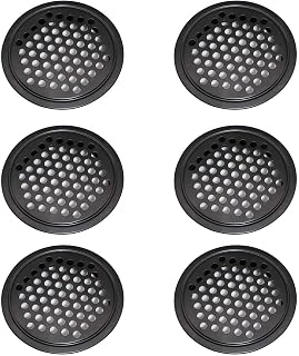 Artisan-SH 6 Pcs Round Ventilation Grilles Vent Mesh Wardrobe Vents- 60mm Stainless Steel Air Vent Cover Cupboard Air Vent Shoe Cabinet Vents Can be Used in Kitchen Bedroom Bathroom (Black)