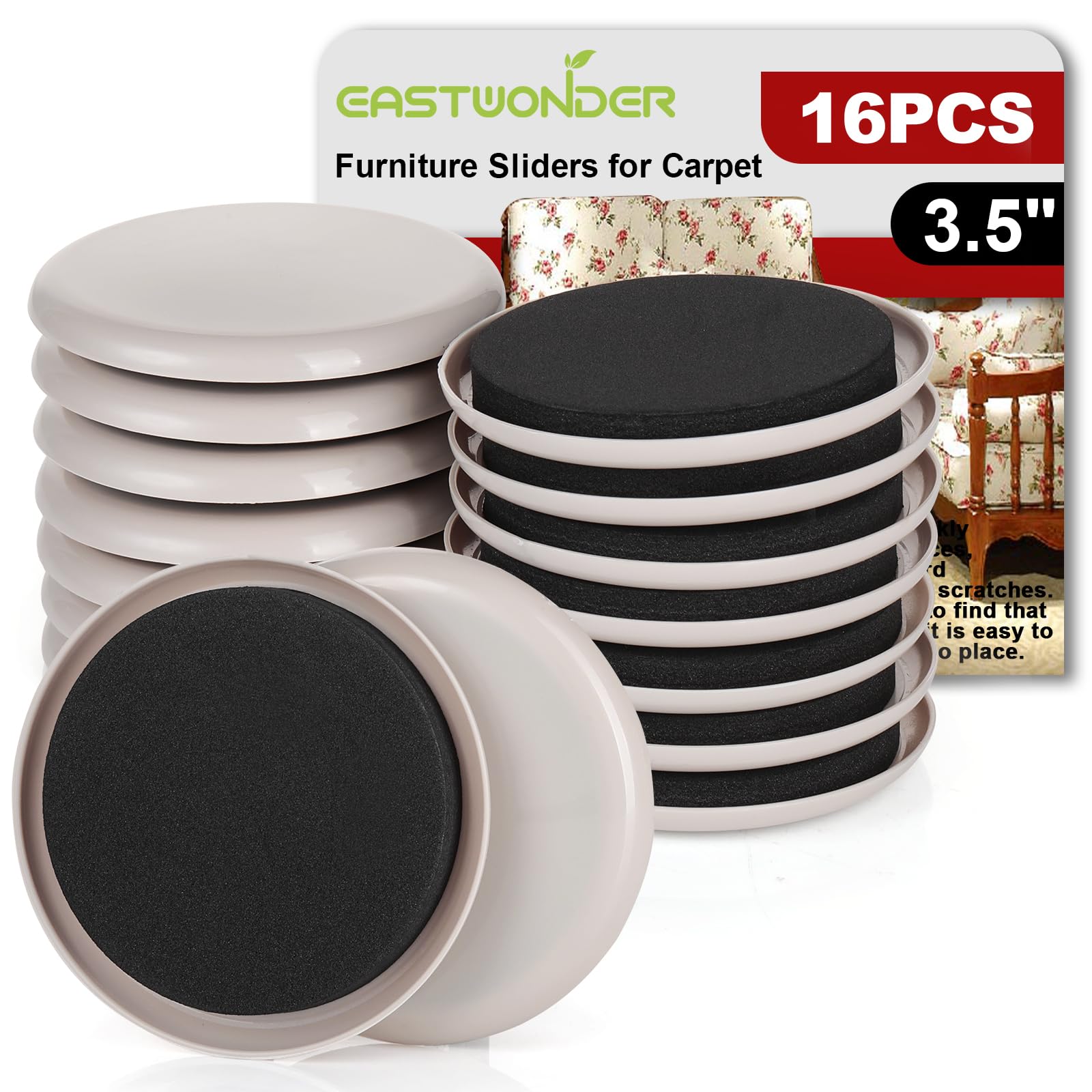 Furniture Sliders For Carpet 16 Pcs Inch Reusable Desertcart