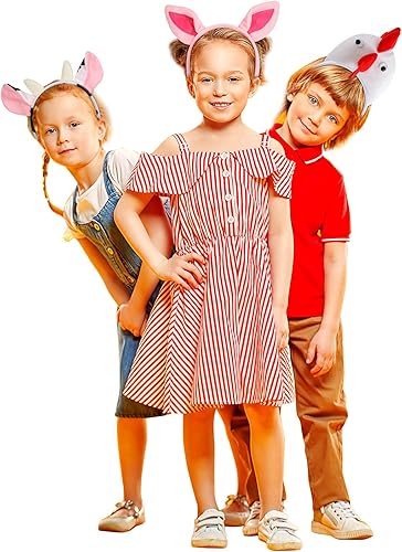 Miniatura 5 de Cindeer Diadema de 3 piezas de zoológico para disfraz de orejas de animales de zoológico, selva, safari, felpa, para adultos, niños, fiesta de