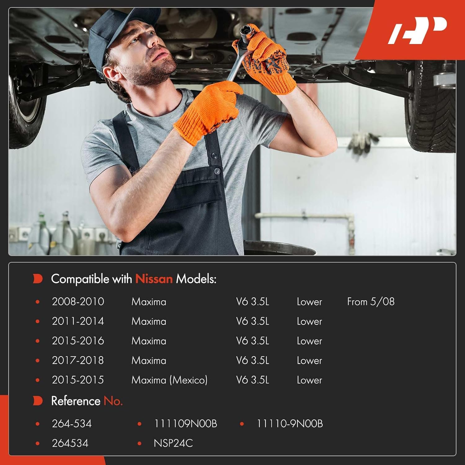A-Premium Lower Engine Oil Pan Sump with Drain Plug Compatible with Nissan Maxima 2008-2018 V6 3.5L