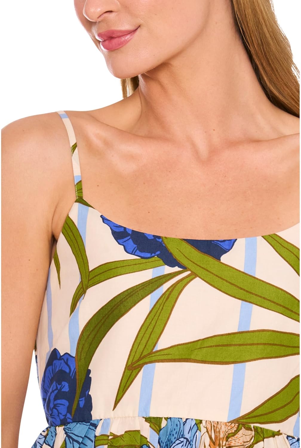 (取寄) シーシー レディース スパゲッティ ストラップ フローラル プリンテッド トップ CeCe women Spaghetti Strap Floral Printed Top Eggnog CeCe レディース スパゲッティストラップ フローラルプリントトップ 取