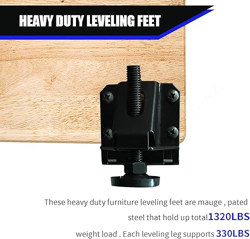 Miniatura 3 de Pies niveladores resistentes, patas ajustables para patas de mesa, niveladores de muebles, patas ajustables para muebles, banco de trabajo,