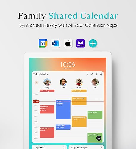 Miniatura 3 de Cozyla Mate Calendario digital+2 pantalla táctil de pared de 24 pulgadas, tabla de tareas personalizable, calendario electrónico inteligente para