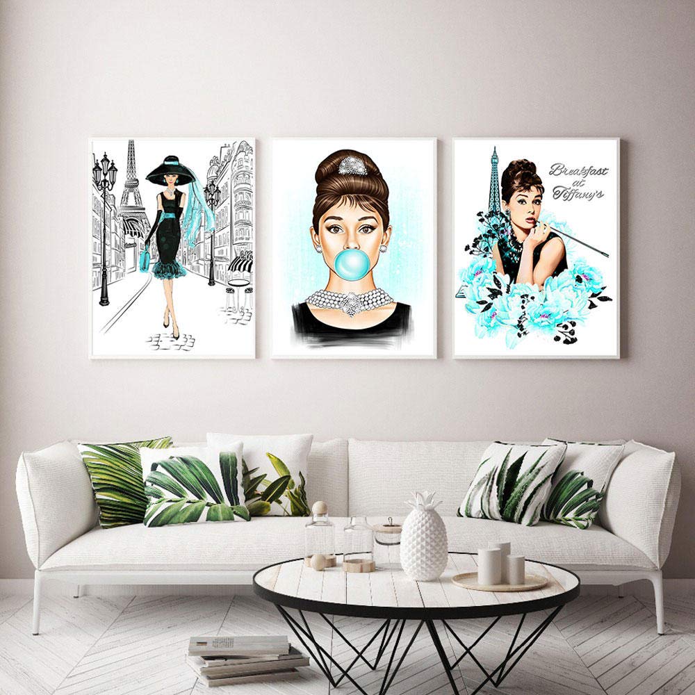 JSWHP Audrey Hepburn Bubble Gum Poster and Prints Paris Fashion
