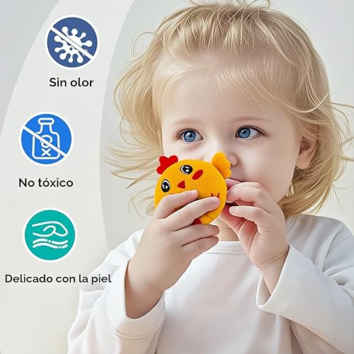 Vista 3 de Juguetes para bebés de 6 a 12 meses, granero con animales de granja de peluche, juguete Montessori para bebés, juguetes sensoriales para niños