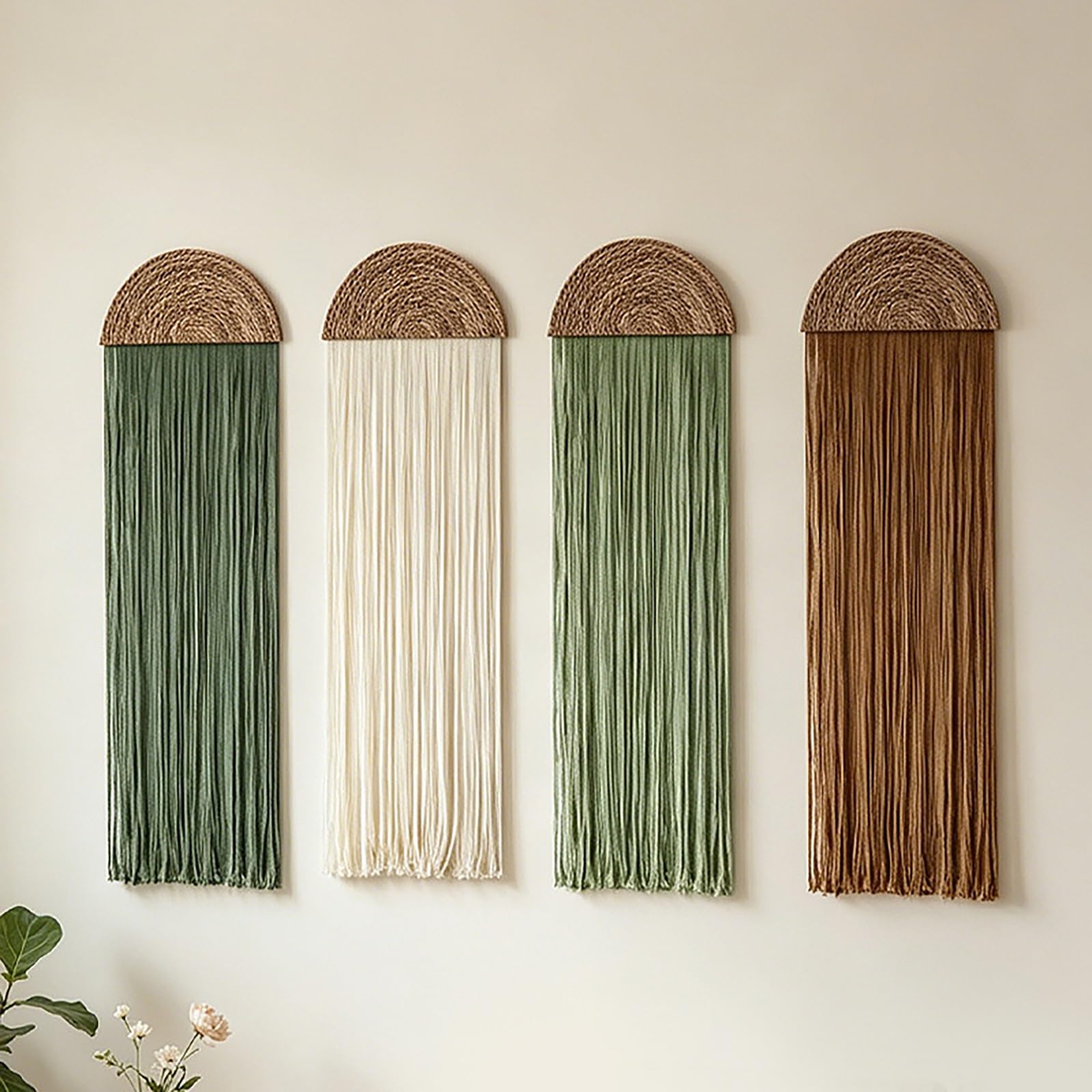 TaLcuS Large Tassel Tapestry Macrame Wall Hanging, Handmade Woven Wall Decor, Wedding Backdrop Banner for Home, Party ﻿(1set)