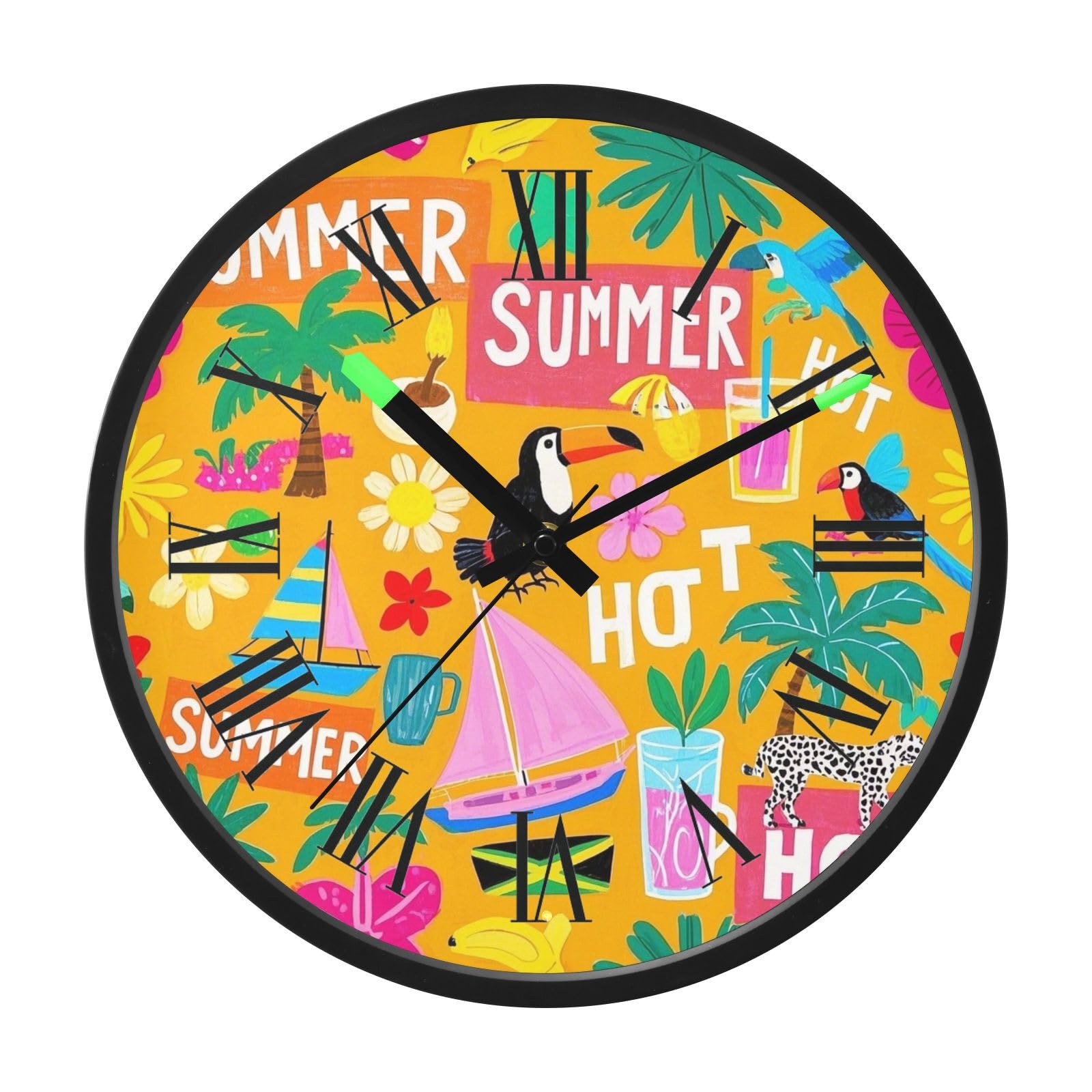 Horloge lumineuse pour salon et chambre décoration orange 30cm