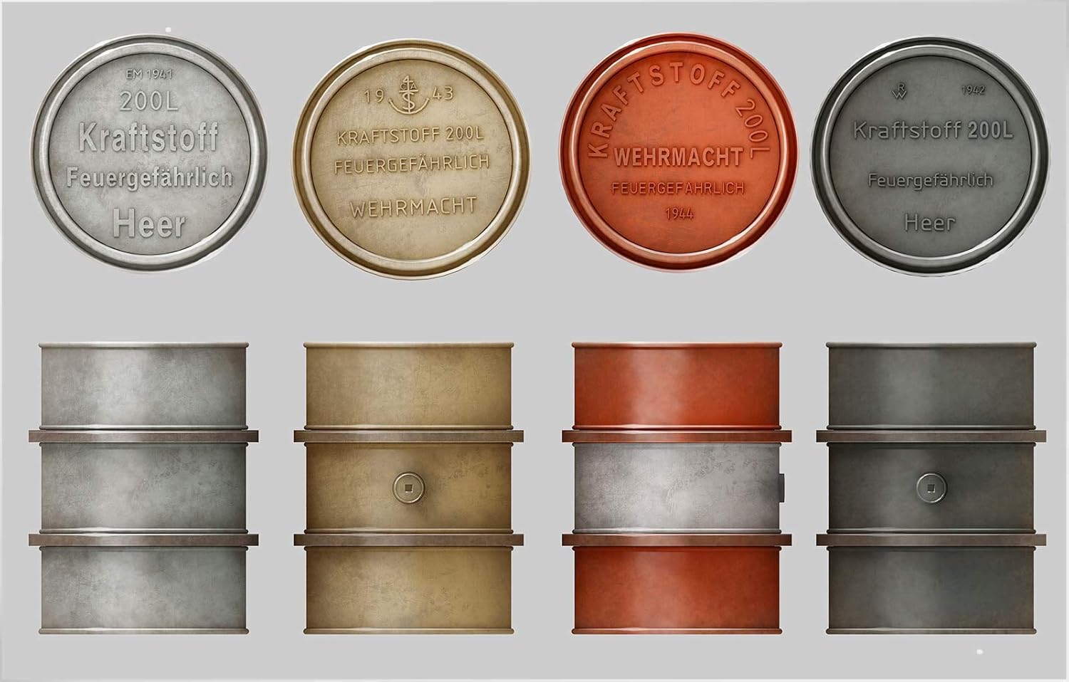 Miniart 1: 35 - German 200L Fuel Drums Set WWII