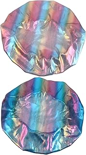 FOMIYES Touca de Cabelo de Cetim Touca de Noite de Cetim Ou Seda Tampa de Cabeça de Noite para Mulheres Touca de Dormir de Noite Elástica 2 Peças Toucas de Dormir