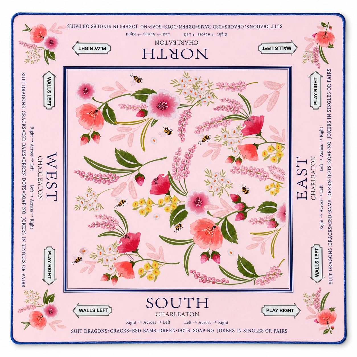 Set di tappetini Mahjong americani di alta qualità, 83,8 x 83,8 cm, motivo