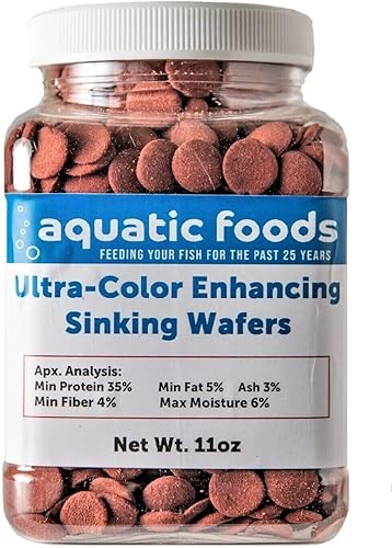Miniatura 10 de Aquatic Foods Inc. Obleas pequeñas de hundimiento de 12 pulgada para peces de fondo, camarones, caracoles, cangrejos, cangrejos de río, todos los