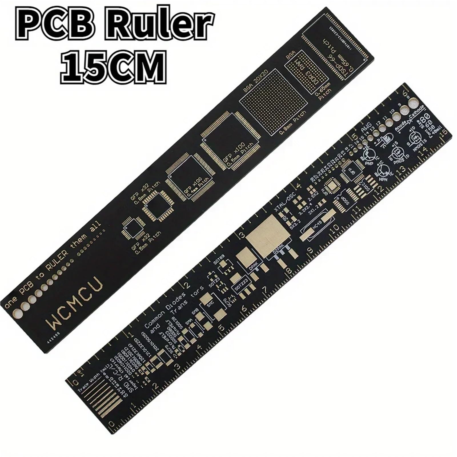 3 Tipi di Righello di Riferimento PCB 15 cm 20 cm 25 cm Strumento di misurazione Multifunzionale Chip condensatore IC SMD diodo Transistor(1 Set)