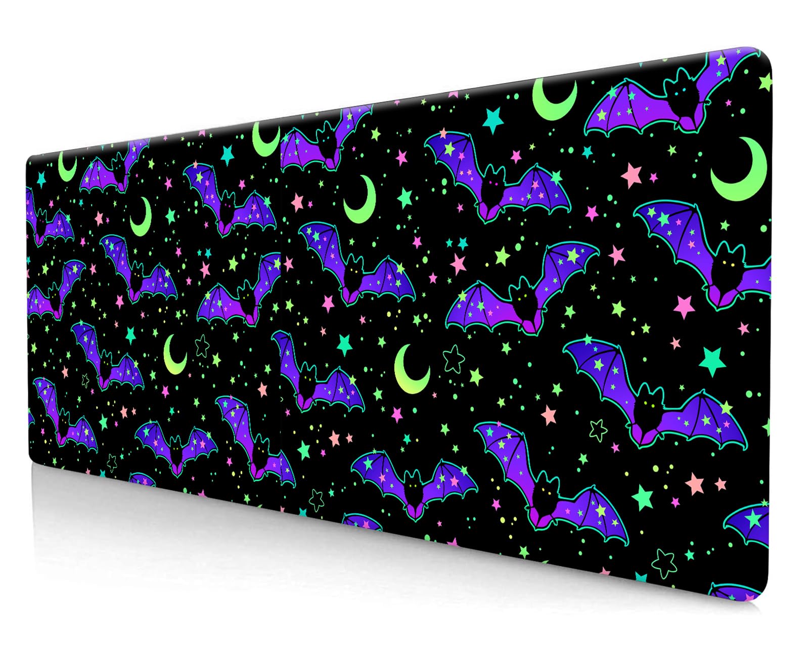 ALTEKO Large Gaming Mouse Pad, Computer Mouse Mat, Funny Desk Pad Protector Decoration, Big Cute Desk Pad, Non-Slip Base 31.5 x 11.8 in Cute Bats