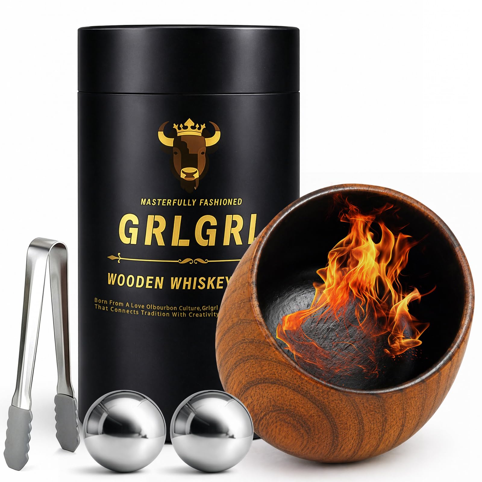 Charred Wooden Whiskey Glasses GrlGrl