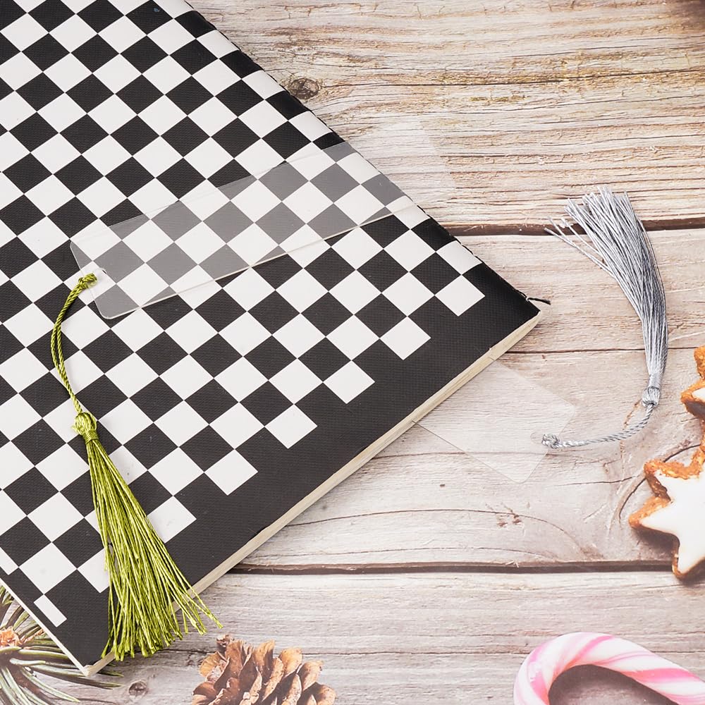 BetterJonny Set 66 Segnalibri Vuoti In Acrilico Trasparenti 30 Pezzi + 36 Nappe Colorate, 12x3,2 Cm, Rettangolari, Per Fai Da Te, Etichette Regalo E Progetti Creativi - 3