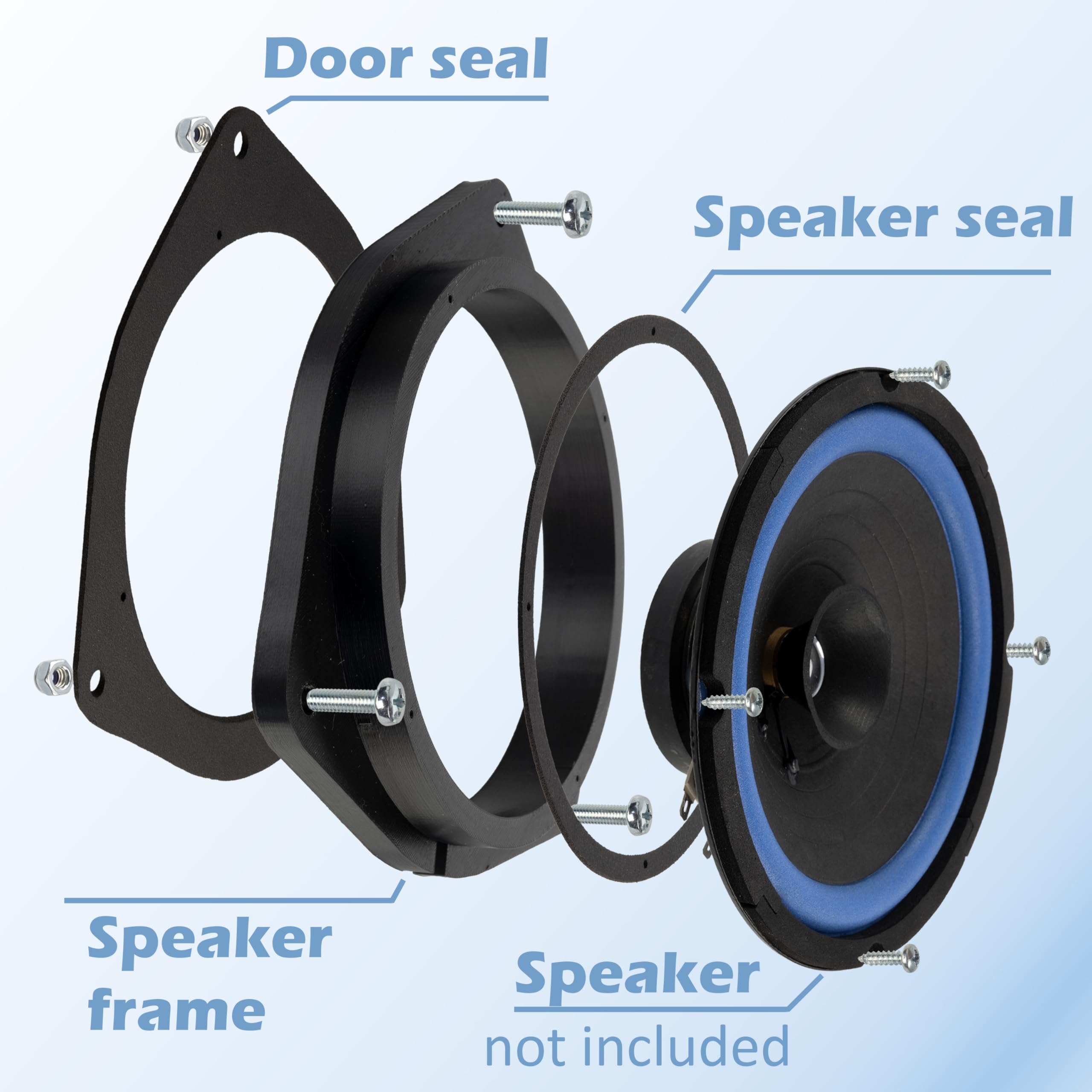 Aerzetix Set di 2 adattatori per altoparlanti Ø165 mm compatibile con Toyota Auris I(E150) / Avensis II(T25) / III(T27) / Corolla IX(E120) / Verso II(R1) / RAV4 II(XA2) / V(XA5) / Aygo X(AB7)