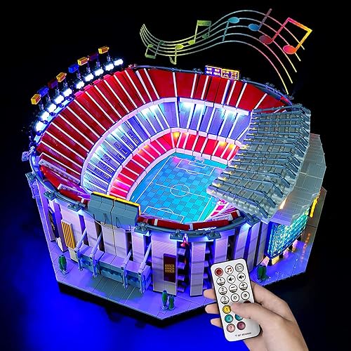 Kit de luces LED RC compatible con Lego 10284, kit de iluminación de edificio para (FC Barcelona). (Solo kit de luz Led) (RC con sonido)