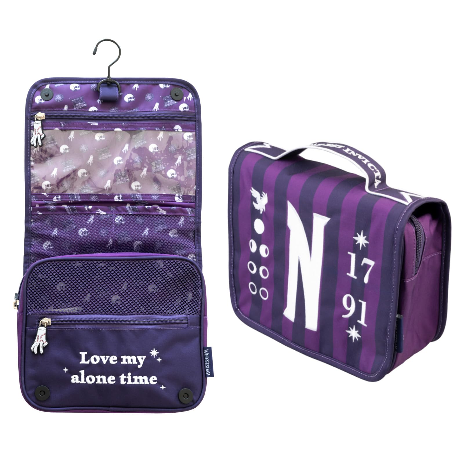 Grupo Erik Hanging Toiletry Bag - Wednesday Addams Gifts | Travel Toiletry Bag Waterproof with Hook, Cosmetic Bags Makeup, Toiletries Travel Organiser | Wednesday Gifts Under 20 Pounds
