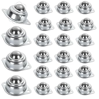 32 Pack 1 in Ball Transfer Units, Steel Roller Bearings, 55 Lb
