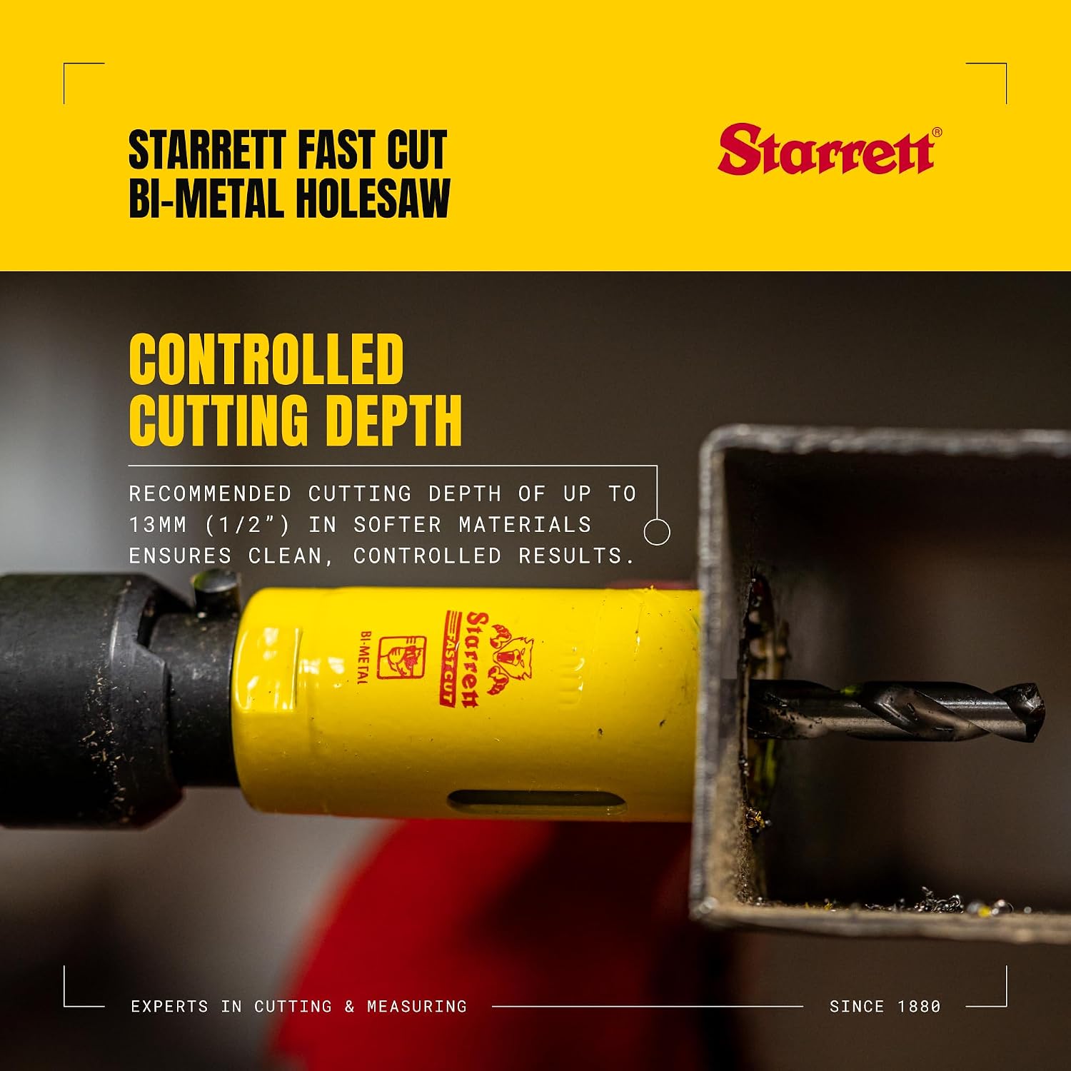 Starrett HSS Bi-Metal Fast Cut Hole Saw - 41mm - for Metal, Wood, Plastics image 5