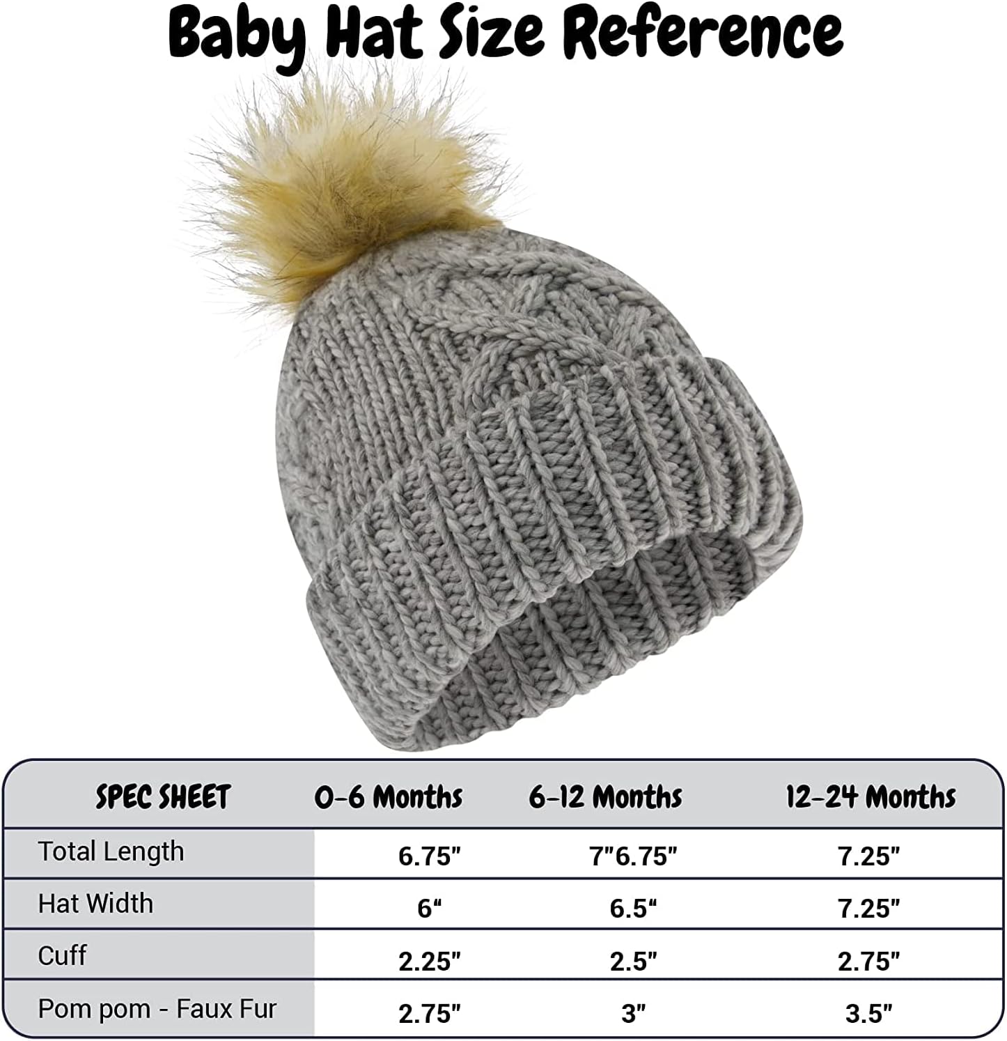 Baby Beanie and Mitten Set & Toddler Winter Hat Boy Girl Fleece Lined for Newborn Infant 0-6, 6-12, 12-24 Months - Image 6