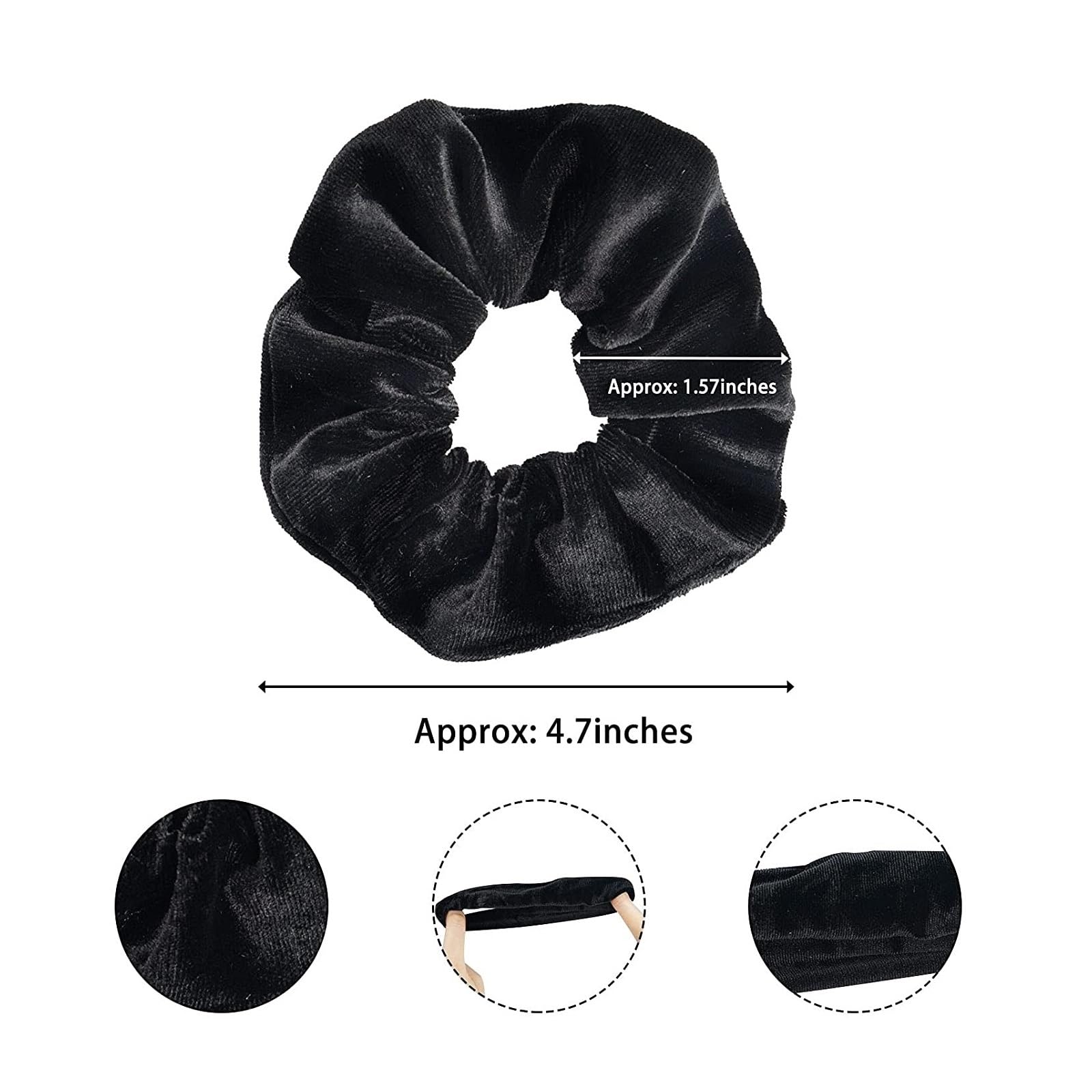 Coleteros Pelo Mujer Coleteros de terciopelo negro, banda for el pelo, coleteros, accesorios for cabello(24pcs)