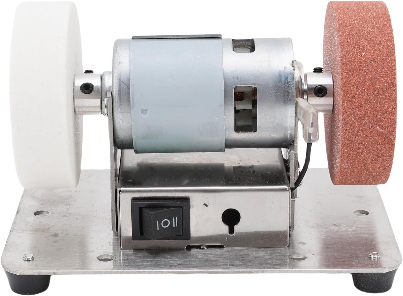 Luocute Mini Bench Grinder, 100W Electric Grinding Machine with 2 Wheels and Adjustable Speed, for Metal Wood Cutter Making Jewelry Buffing Polishing