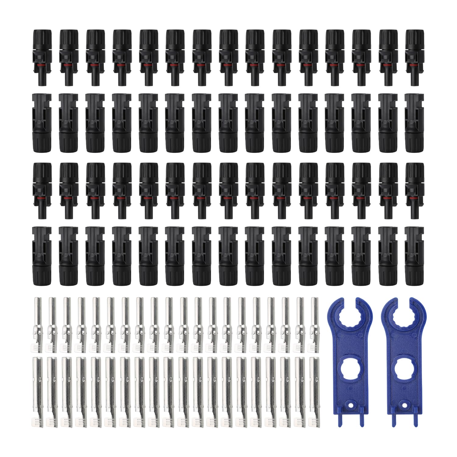 Solar Connectors Male/Female IP67 Waterproof Solar Panel Cable Connectors (30 Pairs)