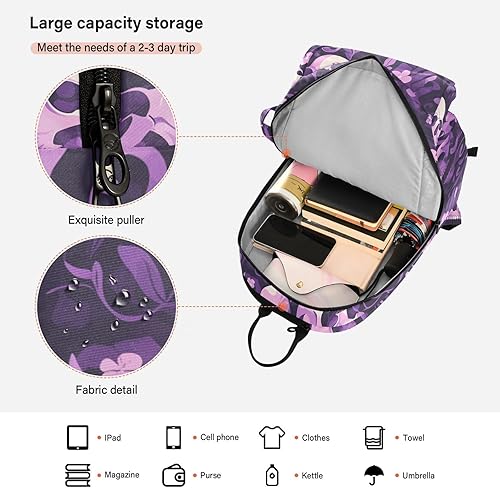 Miniatura 6 de Tennis Badminton Racket Bags Cute Sturdy Purple Mysterious Flower Skull 2 Tennis Rackets Padded Backpack for Men Women Tennis Sport bolsos para