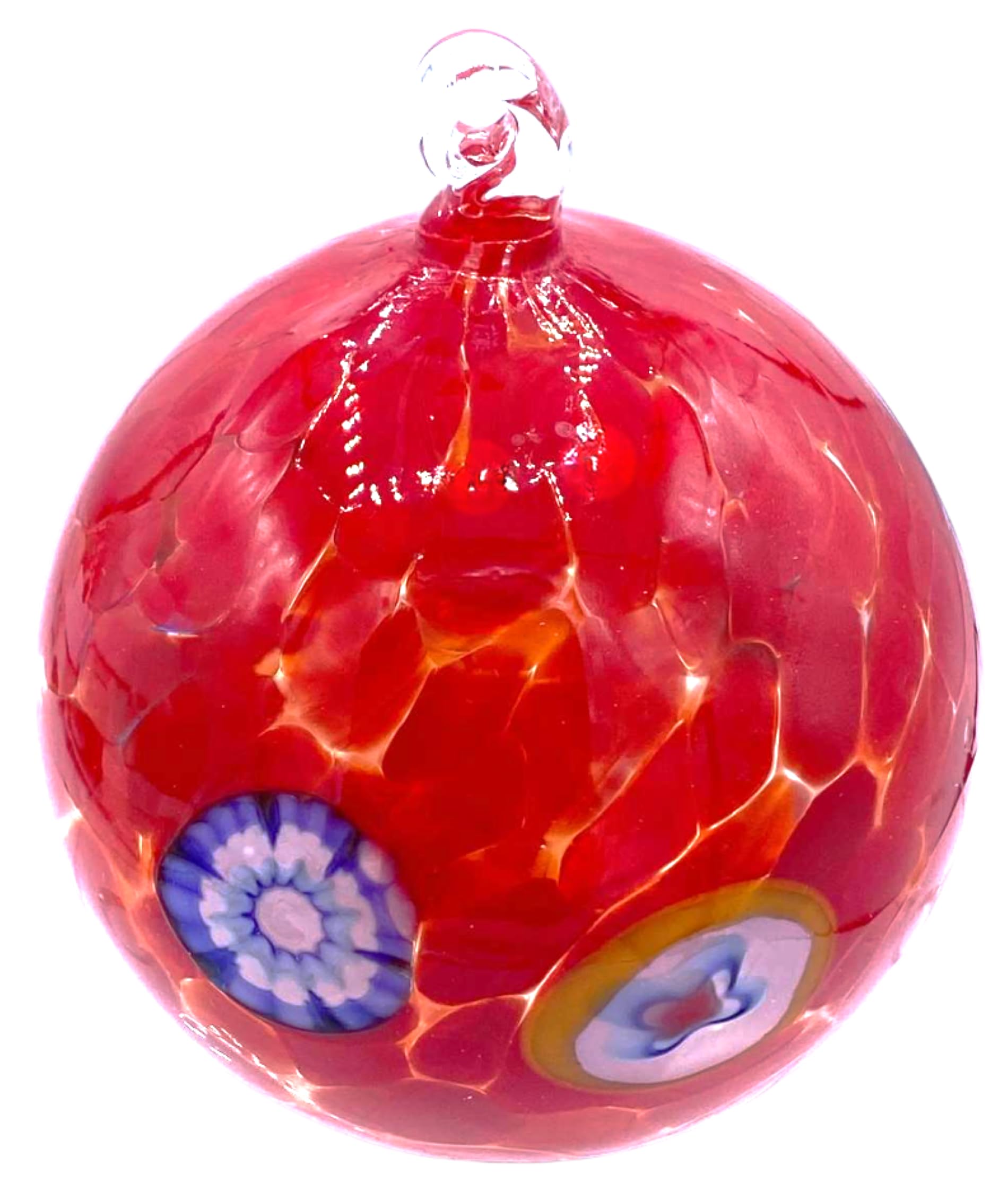 Pallina di natale in vetro di murano colori in pasta made in italy PLROSSA