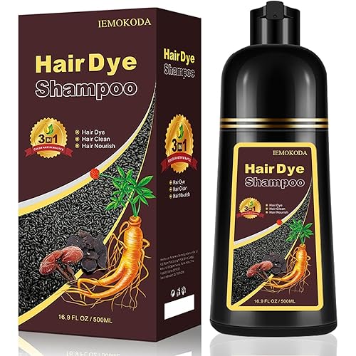 Chestnut Brown Hair Dye Shampoo 3-in-1, Instant & Long-lasting Hair Color Shampoo in Minutes, Gray Hair Coverage for Men & Women, Natural Shampoo Hair Dye for All Hair Types