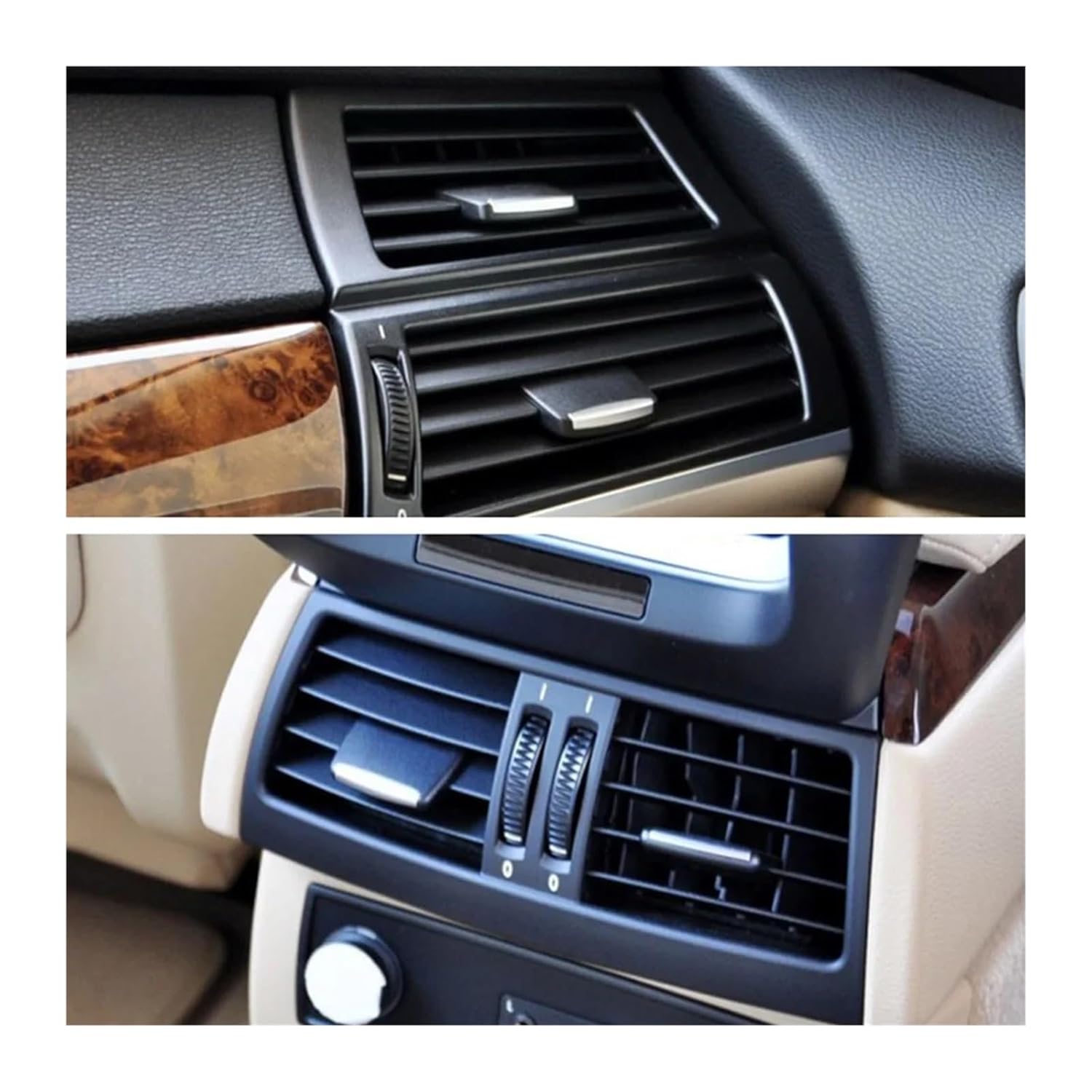 Front Rear A/C Vent Grille Slider Clip Car Air Conditioning Adjust Slider A/C Outlet Tab Clip Repair Kits | Compatible with BMW X5 X6 E70 E71(3pcs Rear)