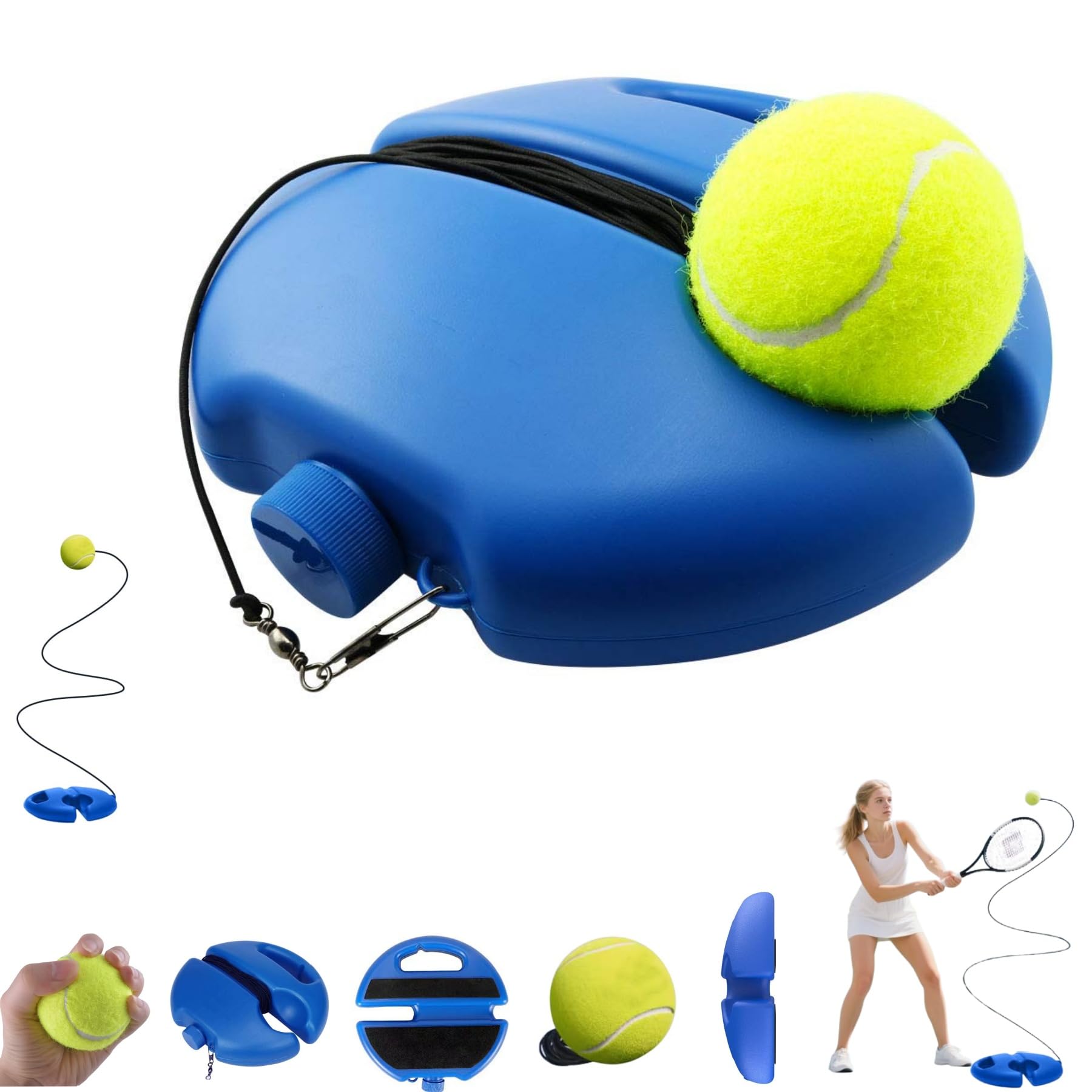 HISKI Tennis Ball Training Baseboard, Tennis Trainer Equipment Set, Tennis Trainer Ball with String, Tennis Trainer Rebound Ball, Multifunction Tennis Practice Rebounder for Backyard — view 11