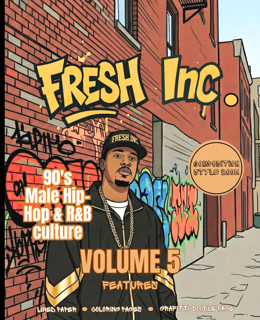 90's Hip Hop & R&B Coloring Book-Fresh Inc. Vol 5: Male Hip Hop & R&B Artists:: A 90's Male Hip Hop & R&B Coloring Book Featuring Rap and R&B artists, ... & Urban Culture Designs for Adults and Teens