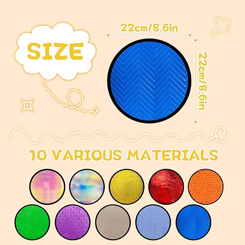 Miniatura 5 de Bouiexye 10 juegos de tapetes sensoriales para niños autistas, azulejos sensoriales texturizados, juguetes sensoriales para bebés y niños pequeños