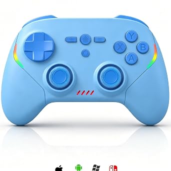Megadream Phone Controller for PC/Switch 2|Swith/Android/iPad/Tablet/iPhone Controller - RGB light - Hall Effect Trigger/Joystick - Call of Duty, Roblox, Genshin Impact, Direct Play, Blue