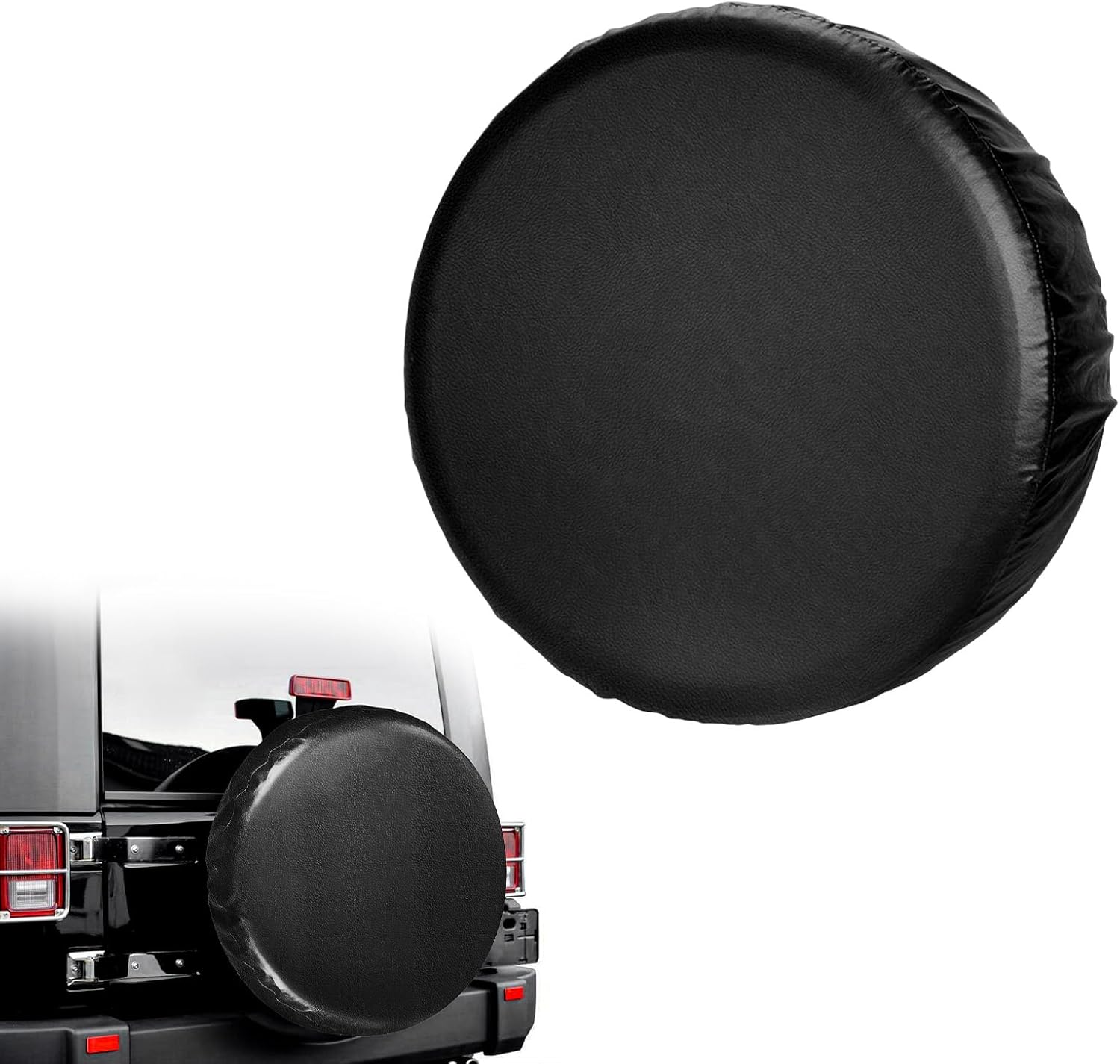 Spare Tire Cover, Waterproof PVC Thickening Leather Wheel Protector Fits Tire Diameter 27.6-29.5 inch, Dustproof Tough Tyre Wheel Protective Cover for Truck Trailer SUV RV