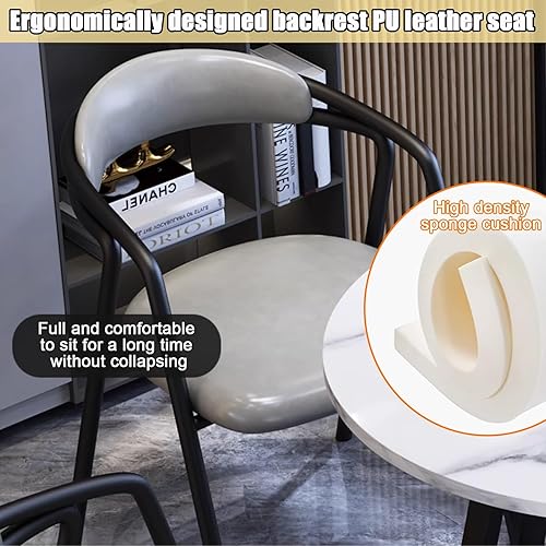 Miniatura 6 de YVYKFZD Juego de mesa redonda de comedor para cocina, sala de recepción de oficina, combinación de mesa y sillas de club, mesa de centro simple para